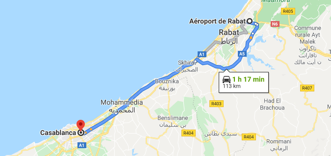 Traslado Aeropuerto de Rabat a Casablanca